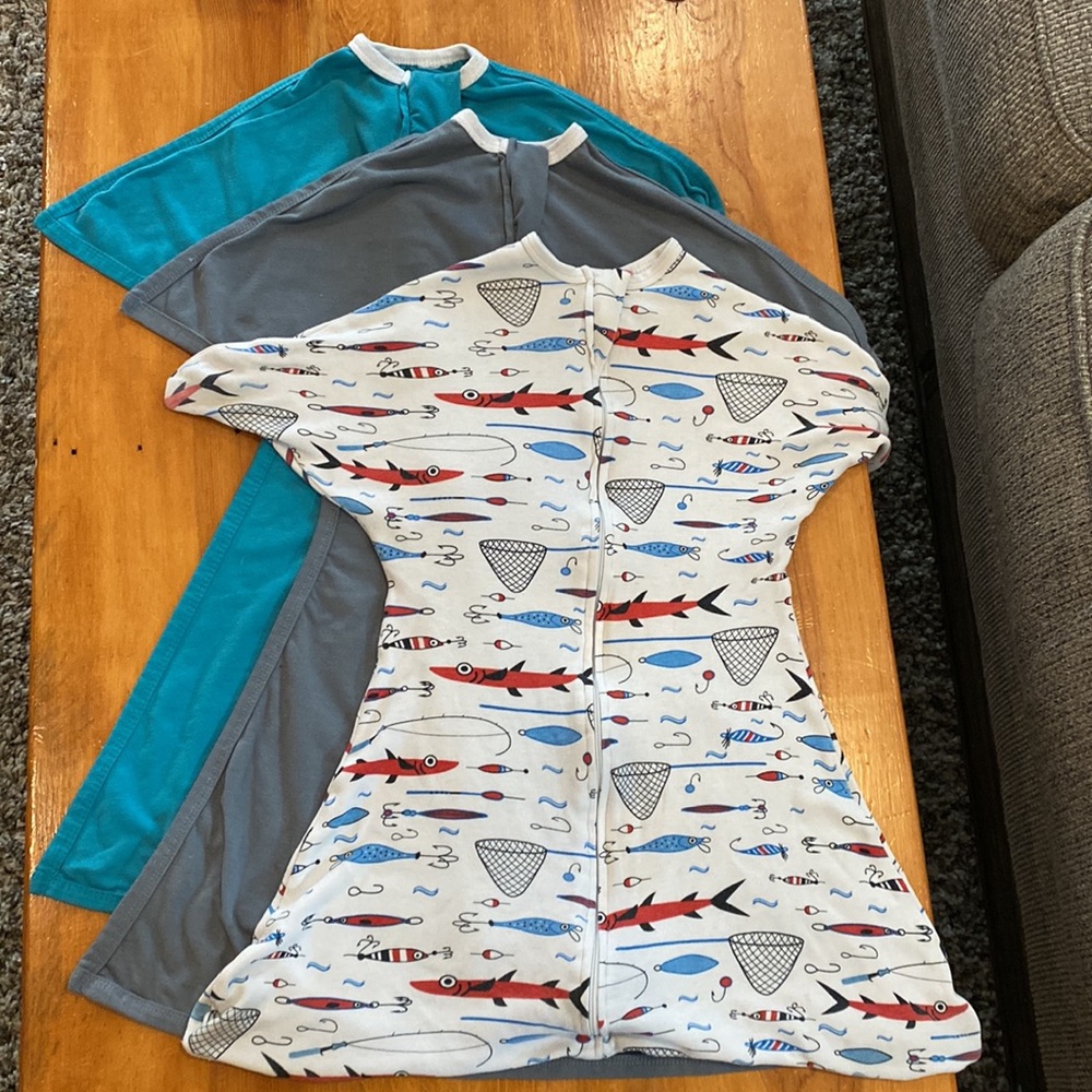 3 GUC Zipadee-Zip Swaddle Transition Bag Blanket Sleep Suit, size small